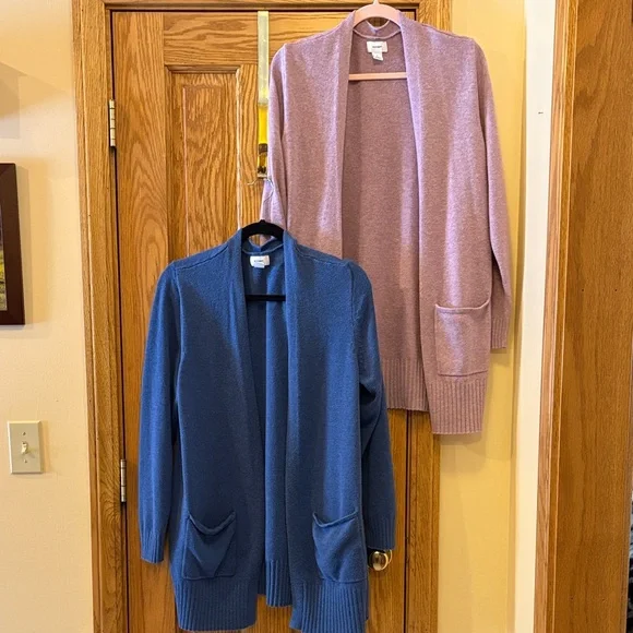Old Navy Blue Knit Cardigan AND Pink Knit Cardigan - Picture 1 of 15